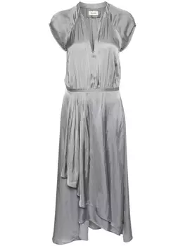 Zadig&Voltaire атласное платье миди Randall, серый