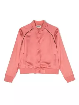 Zadig & Voltaire атласный бомбер, розовый