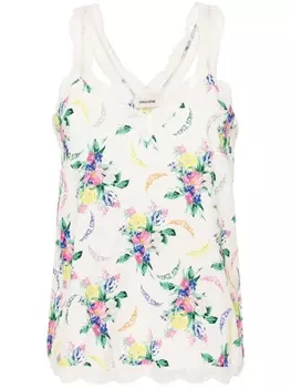 Zadig&Voltaire блузка Chou с цветочным принтом, нейтральный цвет