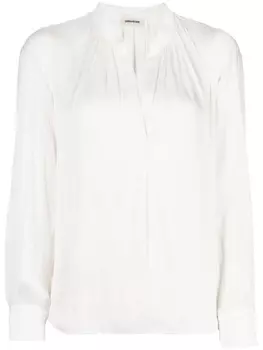 Zadig&Voltaire блузка со сборками и длинными рукавами, белый