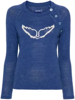Zadig&Voltaire джемпер Regliss с логотипом, синий