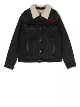 Zadig & Voltaire джинсовая куртка с воротником из шерпы, черный