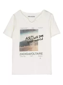 Zadig & Voltaire футболка с графичным принтом, белый