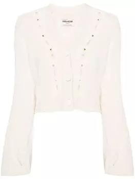 Zadig&Voltaire кардиган Barley фактурной вязки, нейтральный цвет