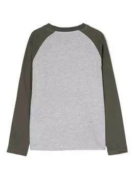 Zadig & Voltaire Kids футболка с длинными рукавами и логотипом, серый