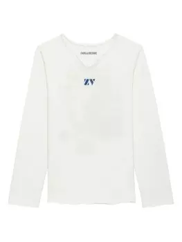 Zadig & Voltaire Kids футболка с графическим принтом, белый