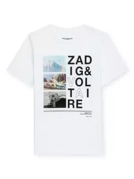 Zadig & Voltaire Kids футболка с графическим принтом, белый
