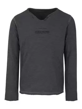 Zadig & Voltaire Kids футболка с надписью, серый