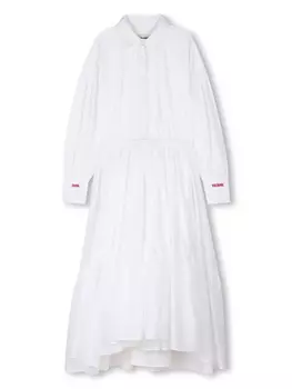 Zadig & Voltaire Kids платье миди со складками, белый