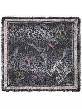 Zadig & Voltaire Kids шарф с принтом, серый