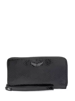 Zadig&Voltaire кошелек Compagnon с тиснением под кожу питона, черный