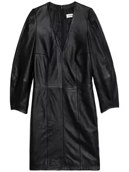 Zadig&Voltaire кожаное мини-платье, черный