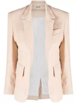 Zadig&Voltaire кожаный пиджак Verys с жатым эффектом, нейтральный цвет