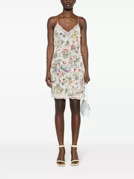 Zadig&Voltaire платье-комбинация мини Ristys Twisted Garden, нейтральный цвет