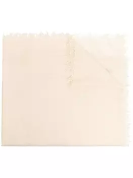 Zadig&Voltaire шарф с бахромой и логотипом, нейтральный цвет