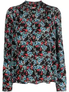 Zadig&Voltaire шелковая блузка Tchin с принтом, черный