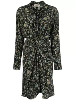Zadig&Voltaire шелковое платье Rozo с цветочным принтом, черный