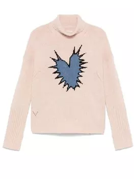 Zadig&Voltaire свитер Alma Spiked Heart, розовый