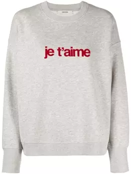 Zadig&Voltaire толстовка Je T'aime с круглым вырезом, серый