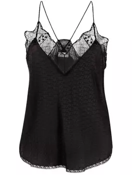Zadig&Voltaire топ на бретелях с логотипом, черный