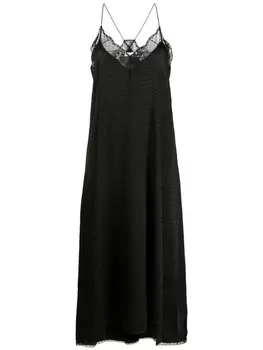 Zadig&Voltaire жаккардовое платье-комбинация Risty с монограммой, черный