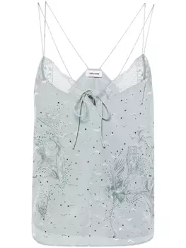 Zadig&Voltaire жаккардовый топ Capela, серый