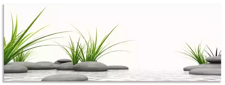 Задняя стенка для кухни Artland "3D камни", (1 шт.), алюминиевый брызговик с клейкой лентой, легко устанавливается 170х50 см, белый