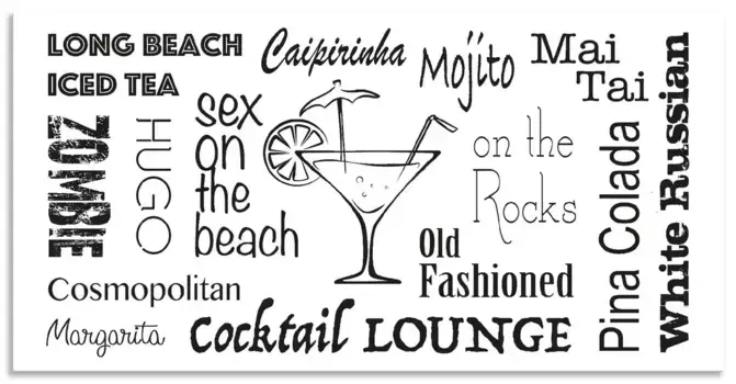 Задняя стенка для кухни Artland "Cocktail Lounge", (1 шт.), брызговик алюминий с клейкой лентой, легко монтируется 120х50 см, черный