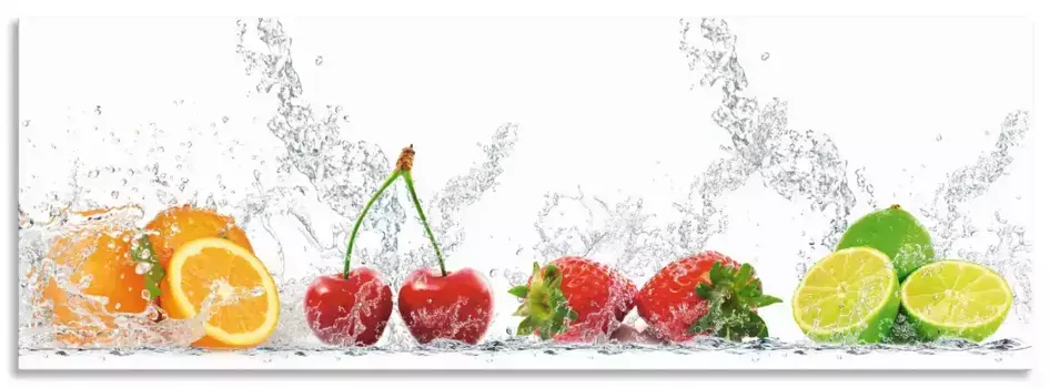 Задняя стенка для кухни Artland "Фруктовый, освежающий, полезный фруктовый микс", (1 шт.), алюминиевый брызговик с клейкой лентой, легко монтируется 80х50 см, цвет bunt