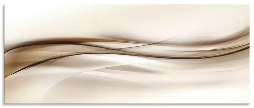 Задняя стенка для кухни Artland "Коричневая абстрактная волна", (1 шт.), брызговик алюминий на клейкой ленте, легко монтируется 140х60 см, коричневый