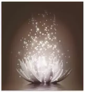 Задняя стенка для кухни Artland "Магия цветка лотоса", (1 шт.), брызговик алюминий на клейкой ленте, легко монтируется 60х65 см, коричневый