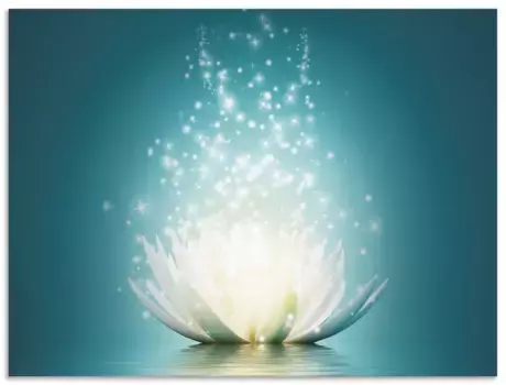 Задняя стенка для кухни Artland "Магия цветка лотоса", (1 шт.), брызговик алюминий на клейкой ленте, легко монтируется 100х55 см, синий