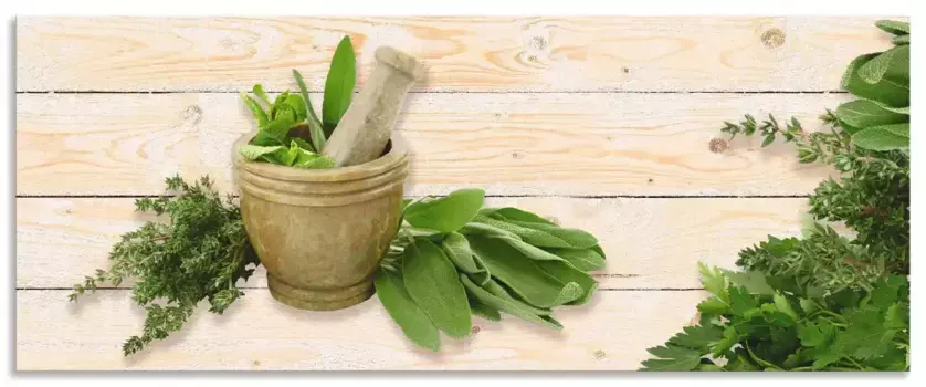 Задняя стенка для кухни Artland "Травы", (1 шт.), алюминиевый брызговик с клейкой лентой, легко устанавливается 80х55 см, зеленый