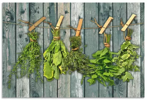 Задняя стенка для кухни Artland "Травы под дерево", (1 шт.), брызговик алюминий на клейкой ленте, легко монтируется 80х65 см, зеленый