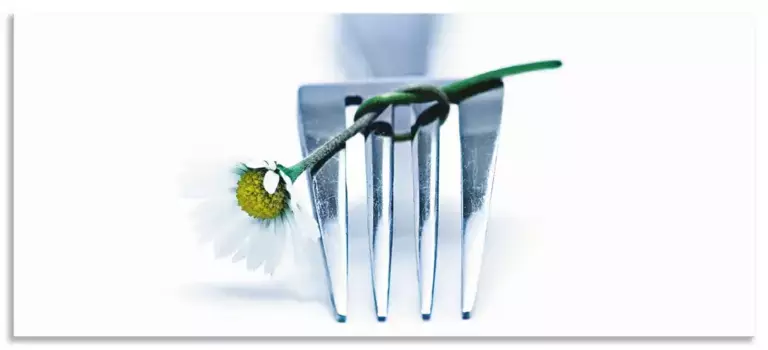 Задняя стенка для кухни Artland "Вилка и цветок", (1 шт.), брызговик алюминий с клейкой лентой, легко монтируется 60х65 см, белый