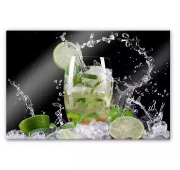 Задняя стенка кухни Wall-Art "брызговик Splashing Mojito", (1 шт.), защита стенки мойки плиты 80х60 см, цвет transparent