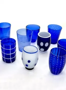 ZAFFERANO Melting Pot, 6 стаканов для смешивания, двухцветный синий