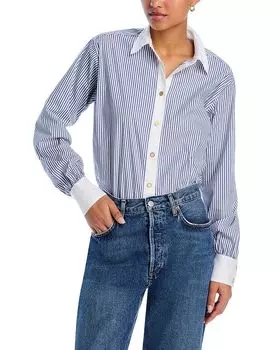 Заимствованная полосатая рубашка FRAME, синий