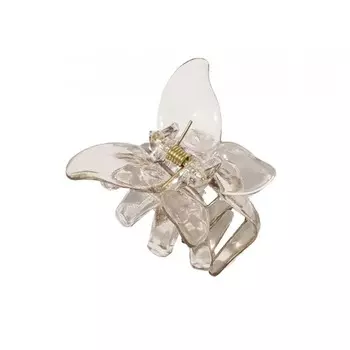 Заколка для волос с пряжкой-бабочкой, прозрачная, коричневая, 3,7 см Sp247 Inna Marka