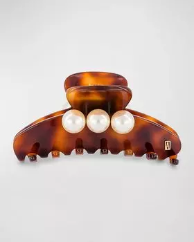 Заколка для волос Swarovski Pearly Jaw Alexandre de Paris, цвет Tortoise