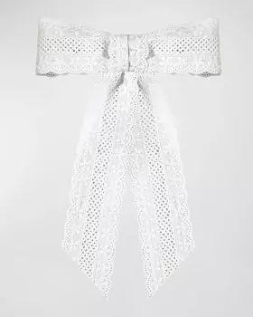 Заколка с люверсами и бантиком Jennifer Behr, цвет White