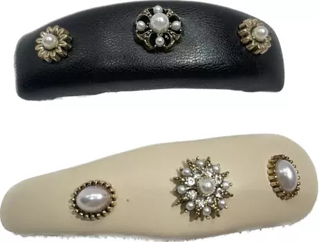 Заколки для волос чёрные и бежевые, 2 шт Inna Marka