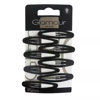 Заколки для волос Glamour Oval, черные, 8 шт