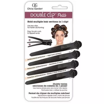 Заколки для волос Olivia Garden Double Clips Petite, 4 шт., 10 см, черные