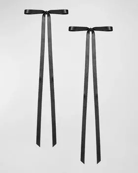 Заколки для волос с узкими бантиками Gretta, набор из 2 шт Jennifer Behr, цвет Black