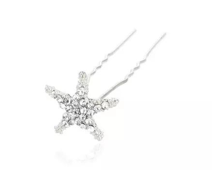 Заколки для волос «Серебряная звезда», 6,5 см, 2 шт Inna Marka