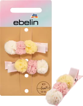 Заколки для волос тканевые помпоны 2 шт. ebelin