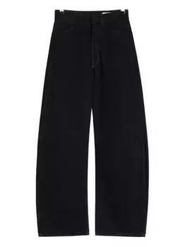 Закругленные джинсы с высокой талией LEMAIRE, черный