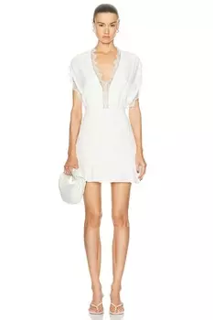 Закрыть мини-платье с V-образным вырезом Iro, цвет Ecru