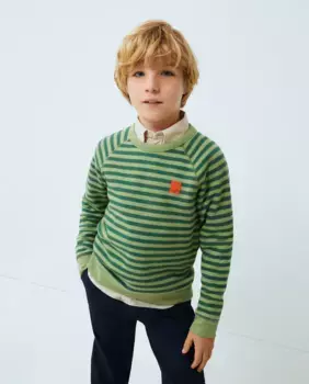 Закрытая толстовка для мальчика с принтом Kids El Corte Ingls, зеленый